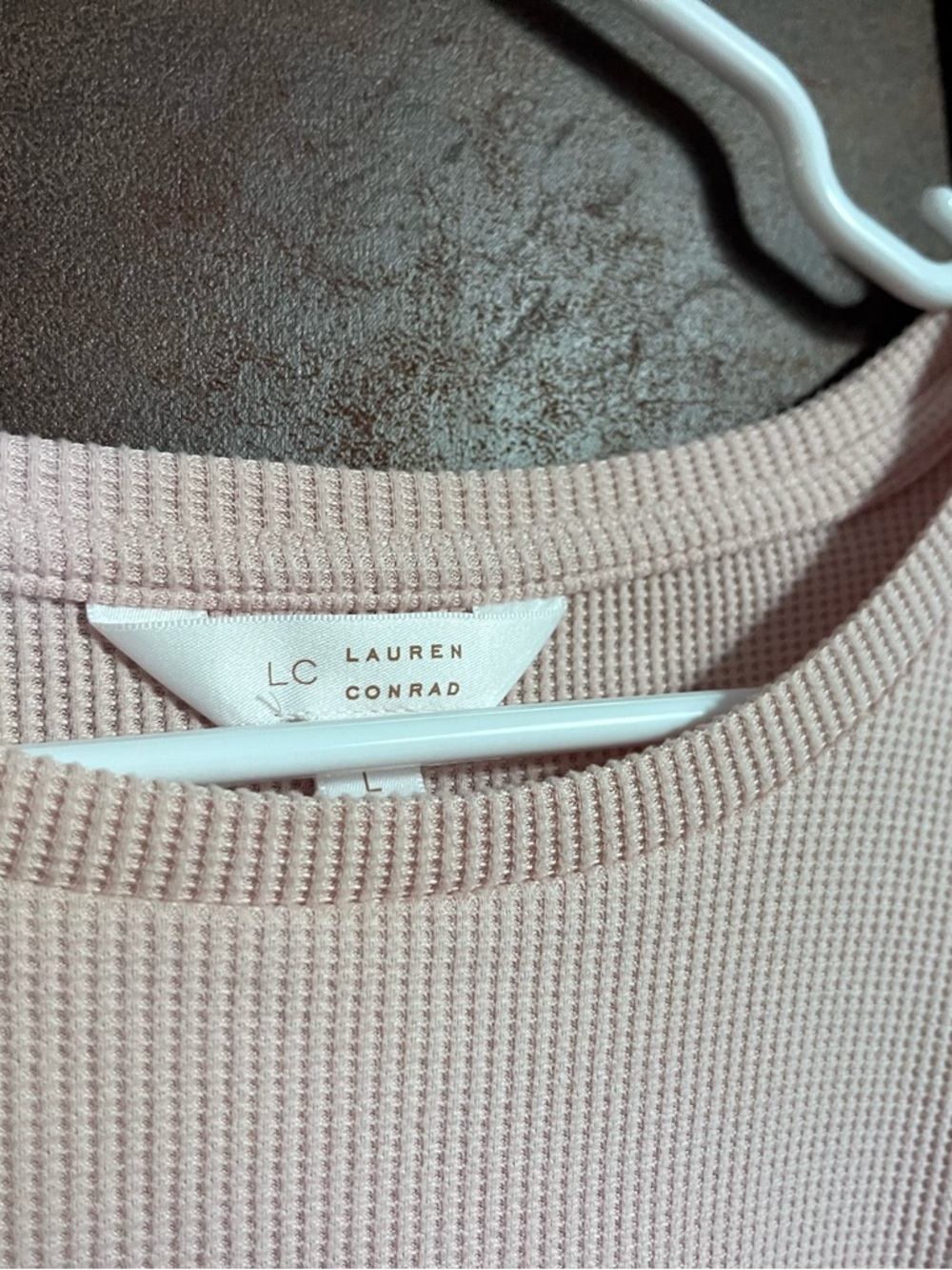 LC Lauren Conrad Dusty Rose Ribbed Knit Top - Picture 3 of 6